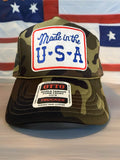Otto trucker hat with patch Made in the USA. Camo
