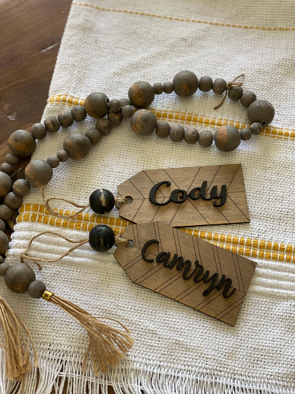 Personalized name tags, stocking tags, gift tags