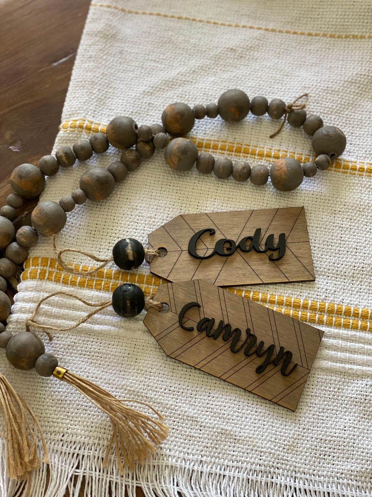 Personalized name tags, stocking tags, gift tags