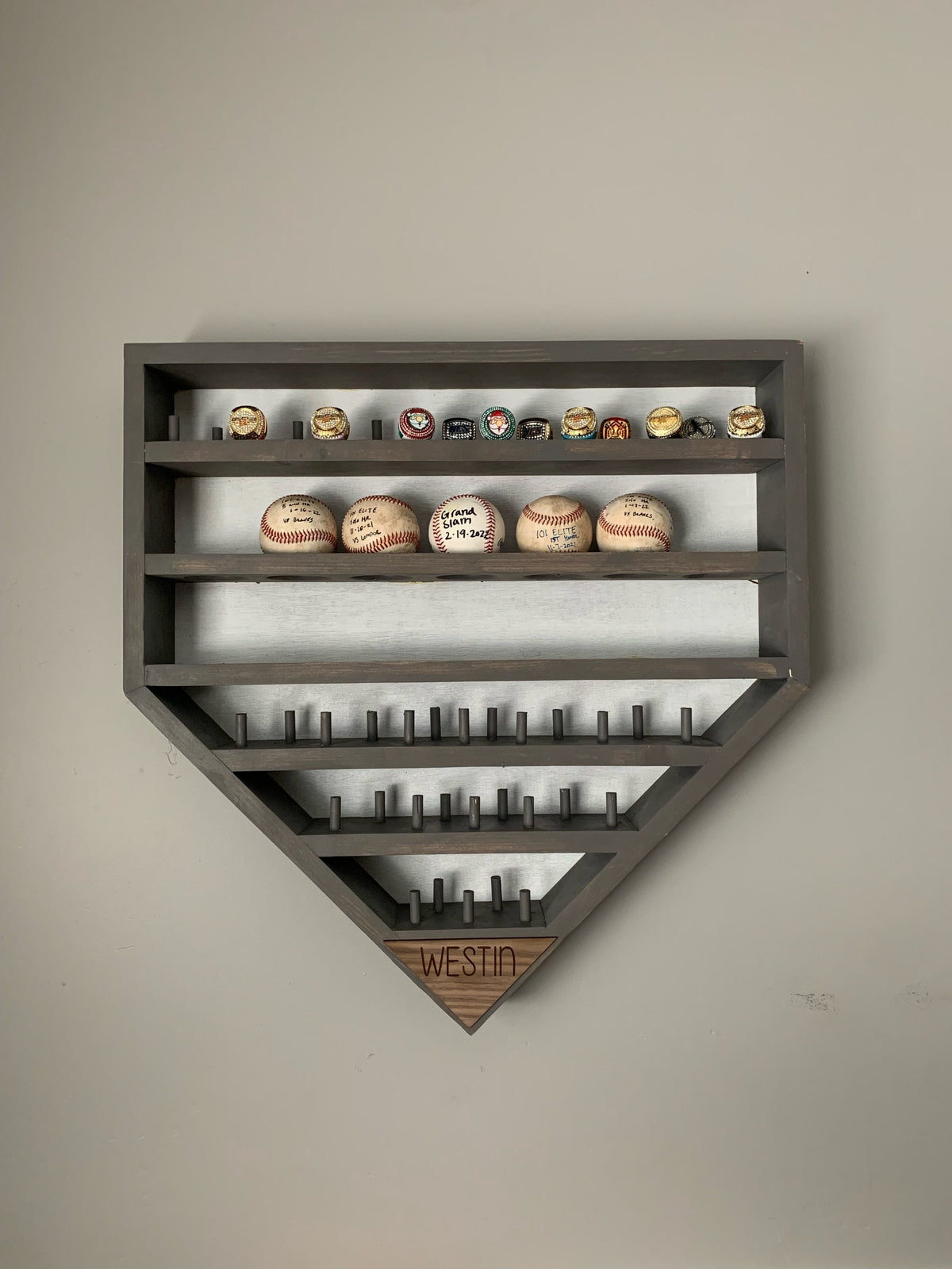Baseball ring & Baseball Holder, Homeplate ,Personalized