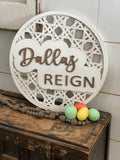 Rattan, Boho nursery sign.  Baby shower gift, name sign