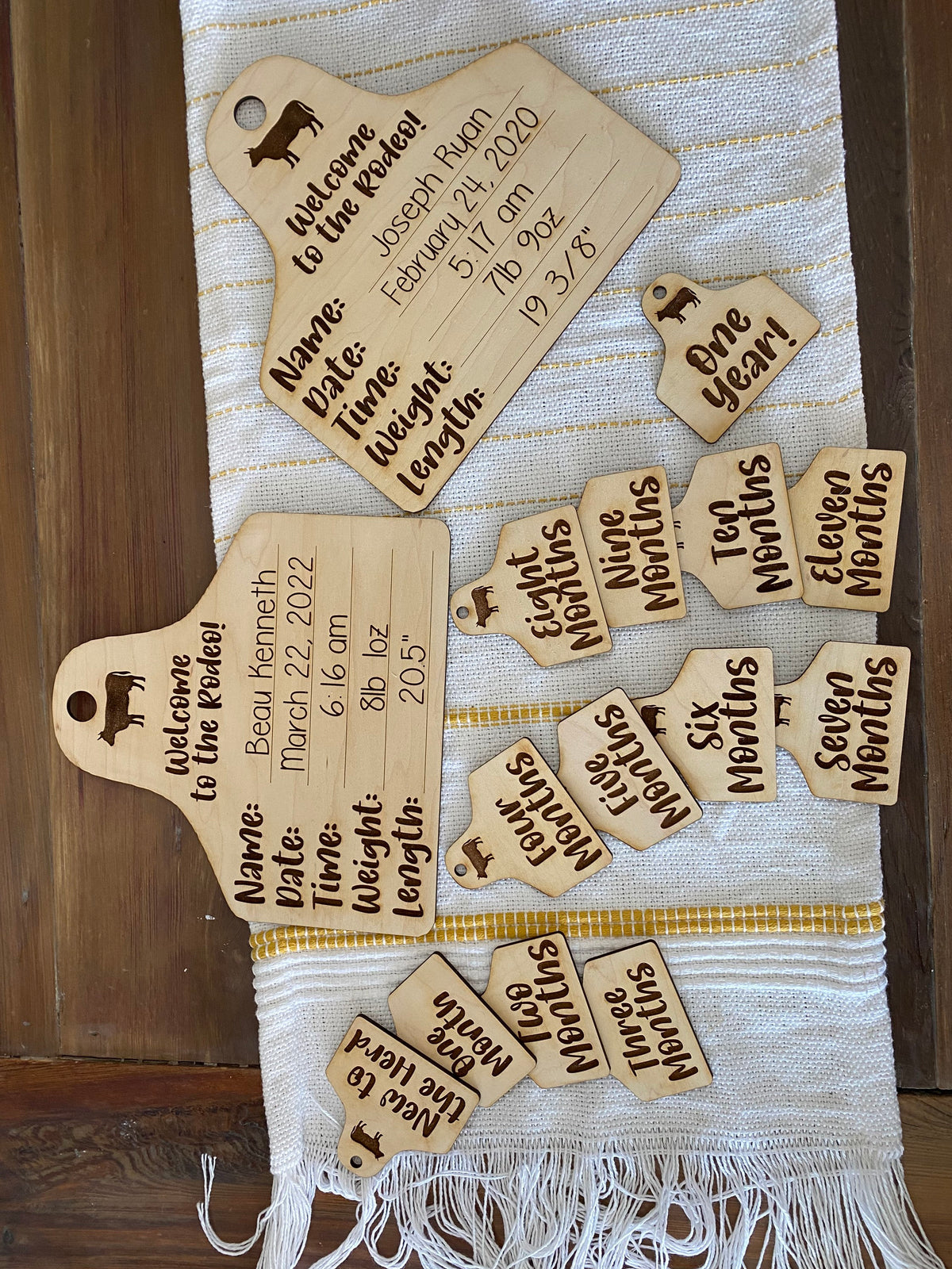 Baby props, baby milestone markers, welcome baby, baby shower gift, welcome to the rodeo, welcome to the herd, cowboy, gift ideas