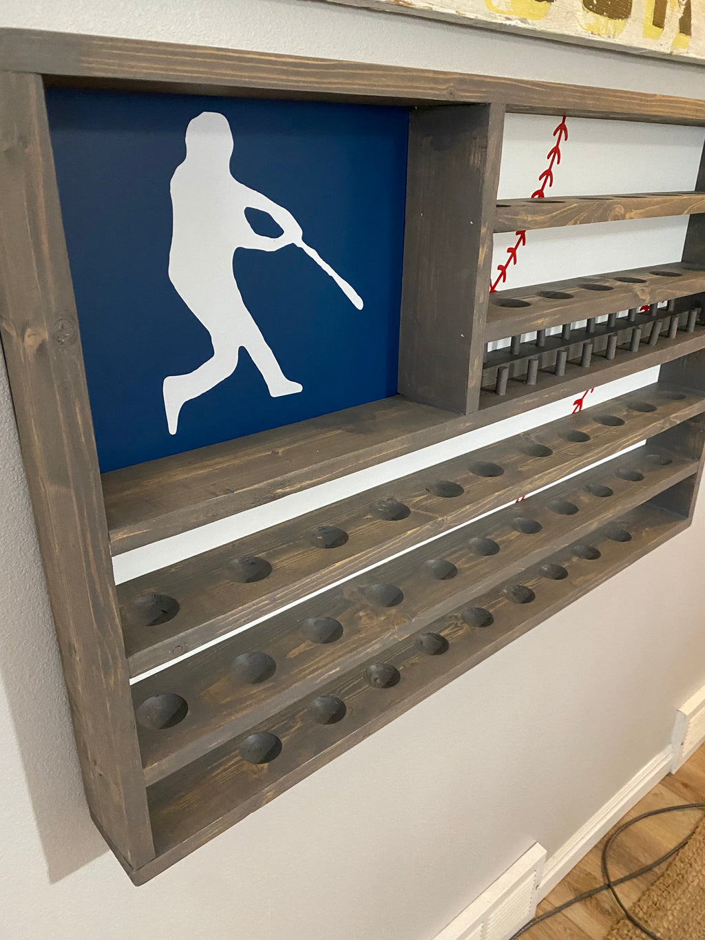 Baseball flag ball & ring display, trophy, championship ring