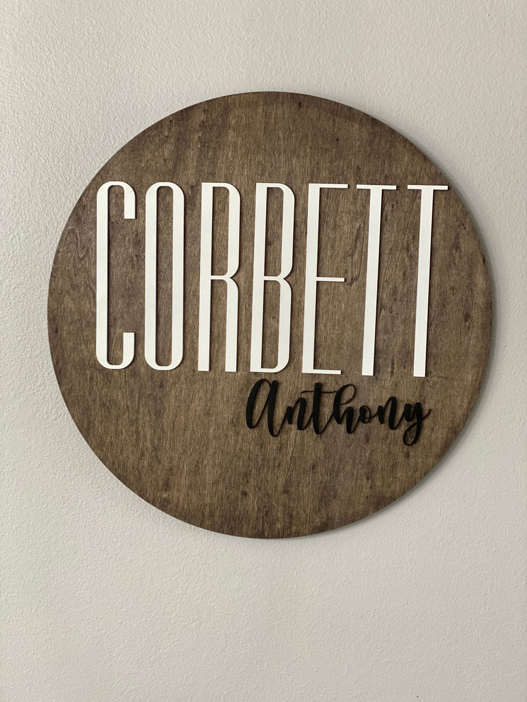 Custom name sign, Baby’s name sign, 18” round