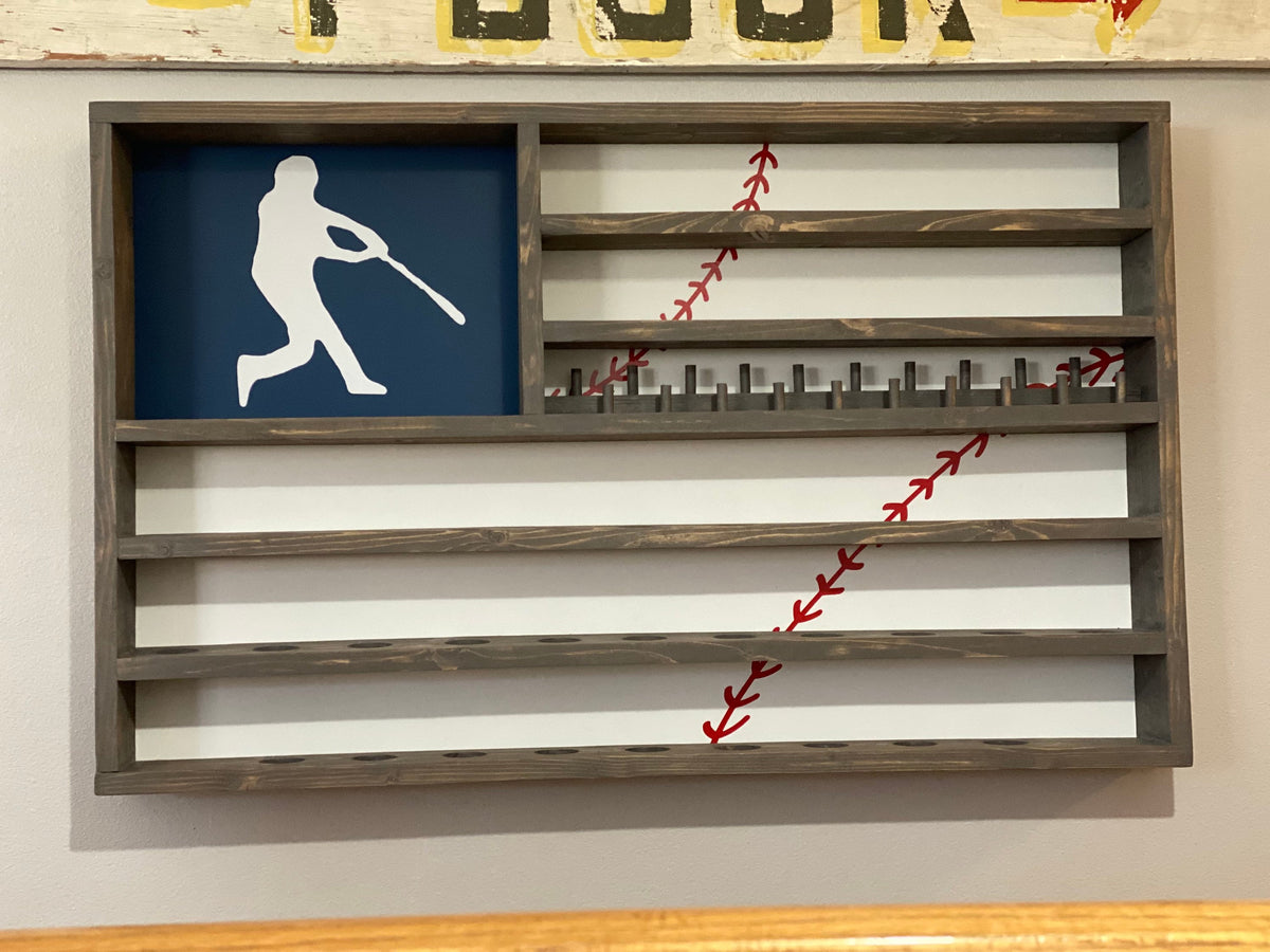Baseball flag ball & ring display, trophy, championship ring