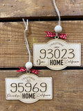 Personalized Zip Code Christmas Ornament, Realtor Gift, housewarming gift, our first home