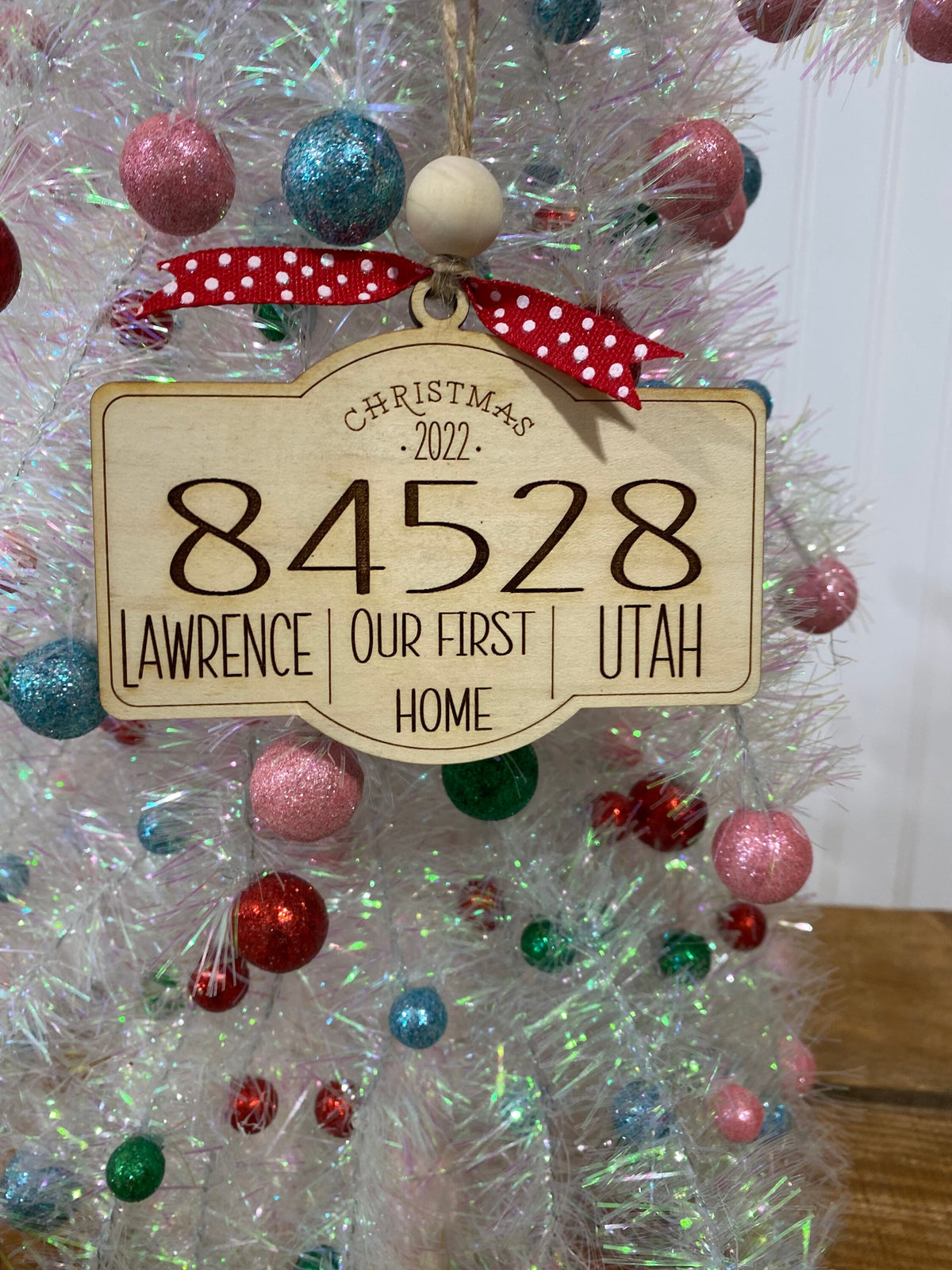 Personalized Zip Code Christmas Ornament, Realtor Gift, housewarming gift, our first home